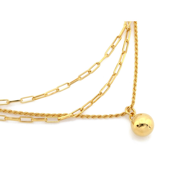 Złocony naszyjnik srebrny z kulką