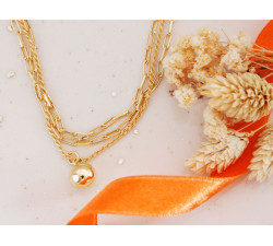 Złocony naszyjnik srebrny z kulką