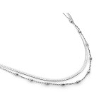 Naszyjnik srebrny z różnych łańcuszków z kulkami