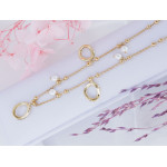 Naszyjnik srebrny pozłacany z kulkami z perłami