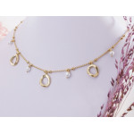 Naszyjnik srebrny pozłacany z kulkami z perłami