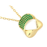 Pozłacany srebrny naszyjnik z wisiorem