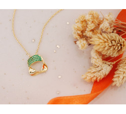 Pozłacany srebrny naszyjnik z wisiorem