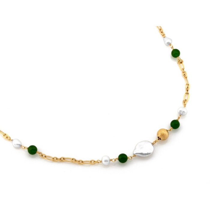 Srebrny wiszący naszyjnik z kamieniami syntetycznymi