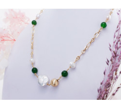 Srebrny wiszący naszyjnik z kamieniami syntetycznymi