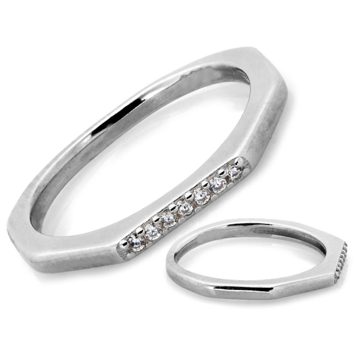 Srebrny pierścionek nowoczesny, minimalistyczny