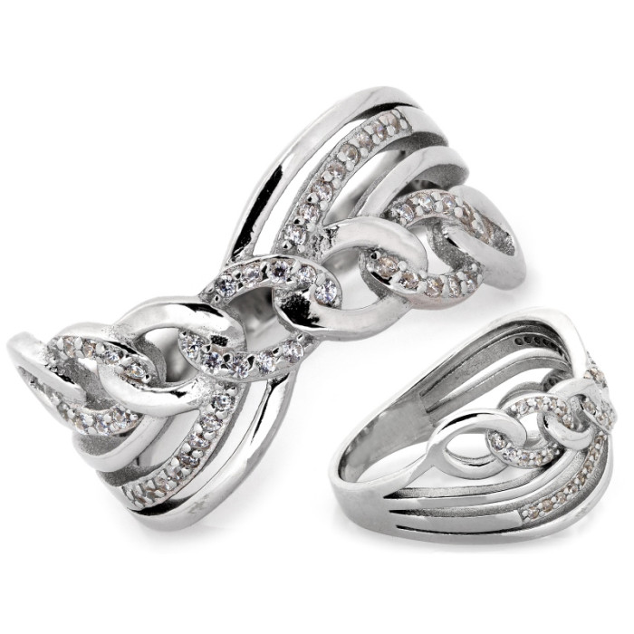 Srebrny pierścionek z cyrkoniami