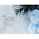 Zawieszka srebrna serce z cyrkoniami