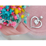 Srebrna zawieszka serce z cyrkonią