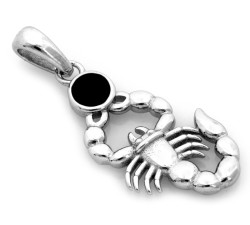 Srebrna zawieszka skorpion z czarnym kamieniem