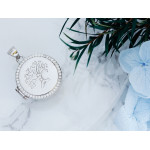 Zawieszka srebrna okrągłe puzderko na zdjęcie z drzewkiem