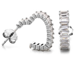 Srebrne kolczyki z cyrkoniami na sztyfcie