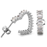 Srebrne kolczyki z cyrkoniami na sztyfcie