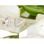 Srebrne kolczyki z cyrkoniami na sztyfcie