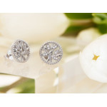 Srebrne kolczyki okrągłe z drzewkiem