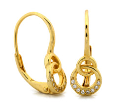 Subtelne kolczyki srebrne pozłacane angielskie