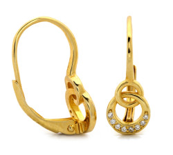 Subtelne kolczyki srebrne pozłacane angielskie