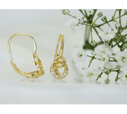 Subtelne kolczyki srebrne pozłacane angielskie