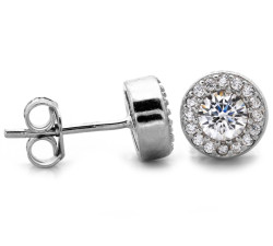 Kolczyki srebrne na sztyfcie z cyrkoniami