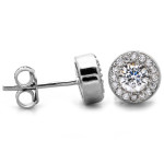 Kolczyki srebrne na sztyfcie z cyrkoniami