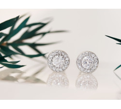 Kolczyki srebrne na sztyfcie z cyrkoniami