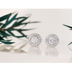 Kolczyki srebrne na sztyfcie z cyrkoniami