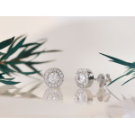 Kolczyki srebrne na sztyfcie z cyrkoniami