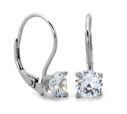 Srebrne kolczyki angielskie z cyrkonią