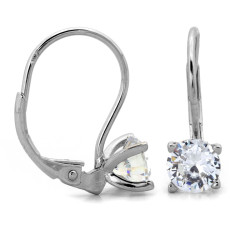 Srebrne kolczyki angielskie z cyrkonią