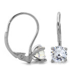 Srebrne kolczyki angielskie z cyrkonią