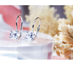 Srebrne kolczyki angielskie z cyrkonią