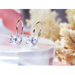 Srebrne kolczyki angielskie z cyrkonią