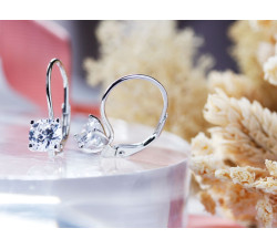 Srebrne kolczyki angielskie z cyrkonią