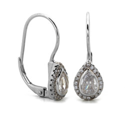 Srebrne kolczyki z cyrkoniami łza