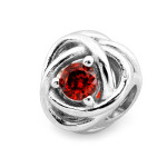 Srebrny charms z czerwoną cyrkonią
