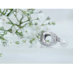 Srebrna zawieszka serce z perłą do bransoletki