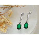 Srebrny komplet biżuterii z zielonymi cyrkoniami