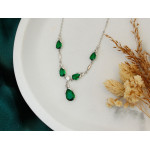Srebrny komplet biżuterii z zielonymi cyrkoniami