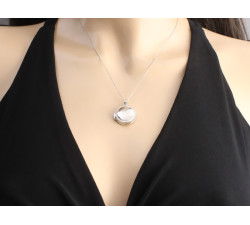 Zawieszka srebrne puzderko okrągłe zdobione cyrkoniami