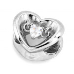 Srebrna zawieszka serce beads do bransoletki