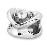 Srebrna zawieszka serce beads do bransoletki