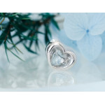 Srebrna zawieszka serce beads do bransoletki