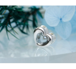 Srebrna zawieszka serce beads do bransoletki