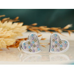 Komplet srebrny z sercem, kolczyki i zawieszka