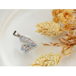 Komplet srebrny z sercem, kolczyki i zawieszka