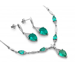 Srebrny komplet z cyrkoniami