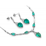 Srebrny komplet z cyrkoniami