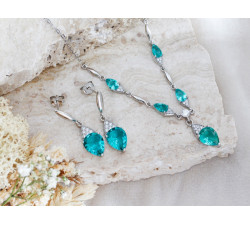 Srebrny komplet z cyrkoniami