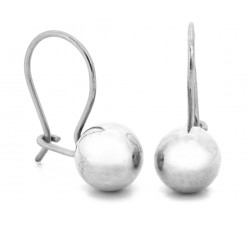 Srebrne kolczyki na biglu z kulką