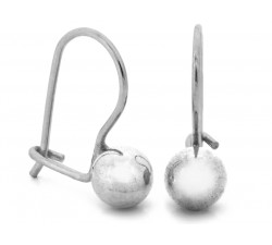 Srebrne kolczyki na biglu z kulką